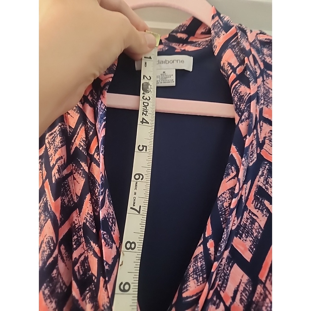 Liz Claiborne Neck Faux Wrap Dress Tie Belt Stretch Office Modest Corporate Lot - Picture 9 of 16